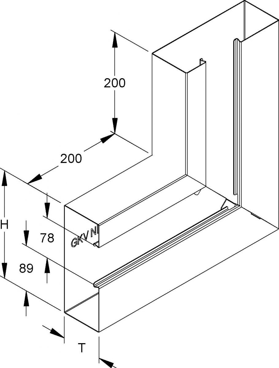 GK-Vertikaleck 90Gr. GKVO 213A78T80 WA
