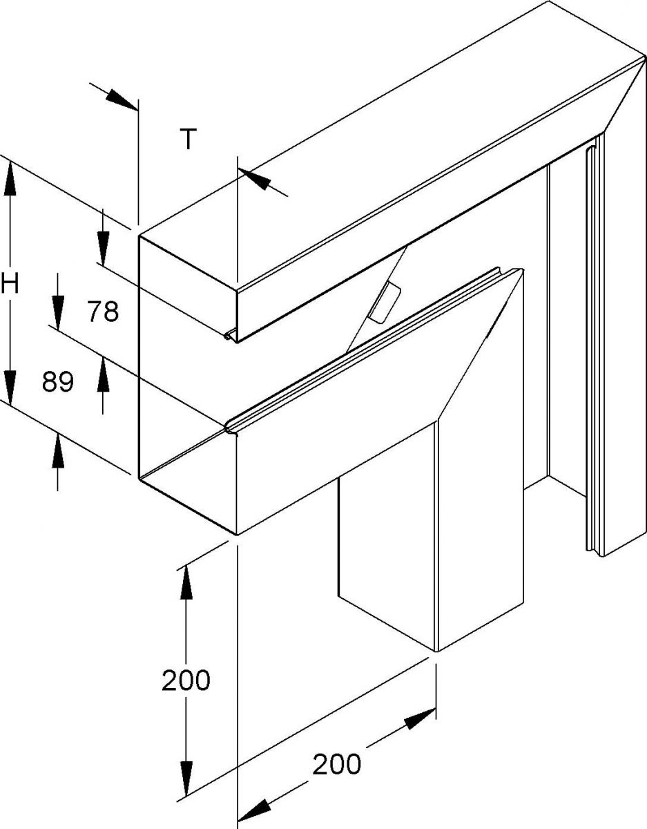 GK-Vertikaleck 90Gr. GKVU 213A78T100 WA