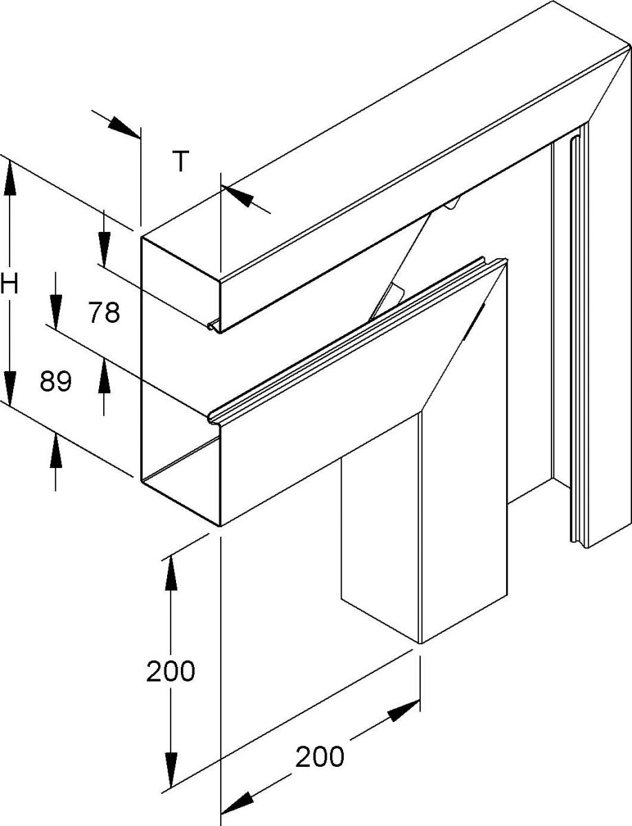 GK-Vertikaleck 90Gr. GKVU 213A78T80 WA