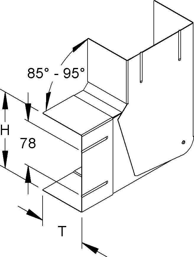 GK-Vertikaleck 90Gr. GKVV 220-78T80 W