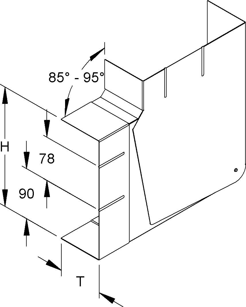 GK-Vertikaleck 90Gr. GKVVO 213A78T80 WA