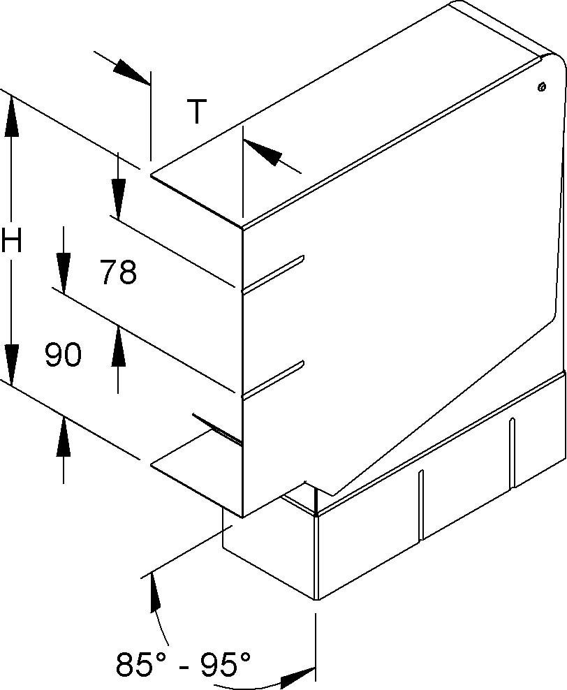 GK-Vertikaleck 90Gr. GKVVU 213A78T80 S