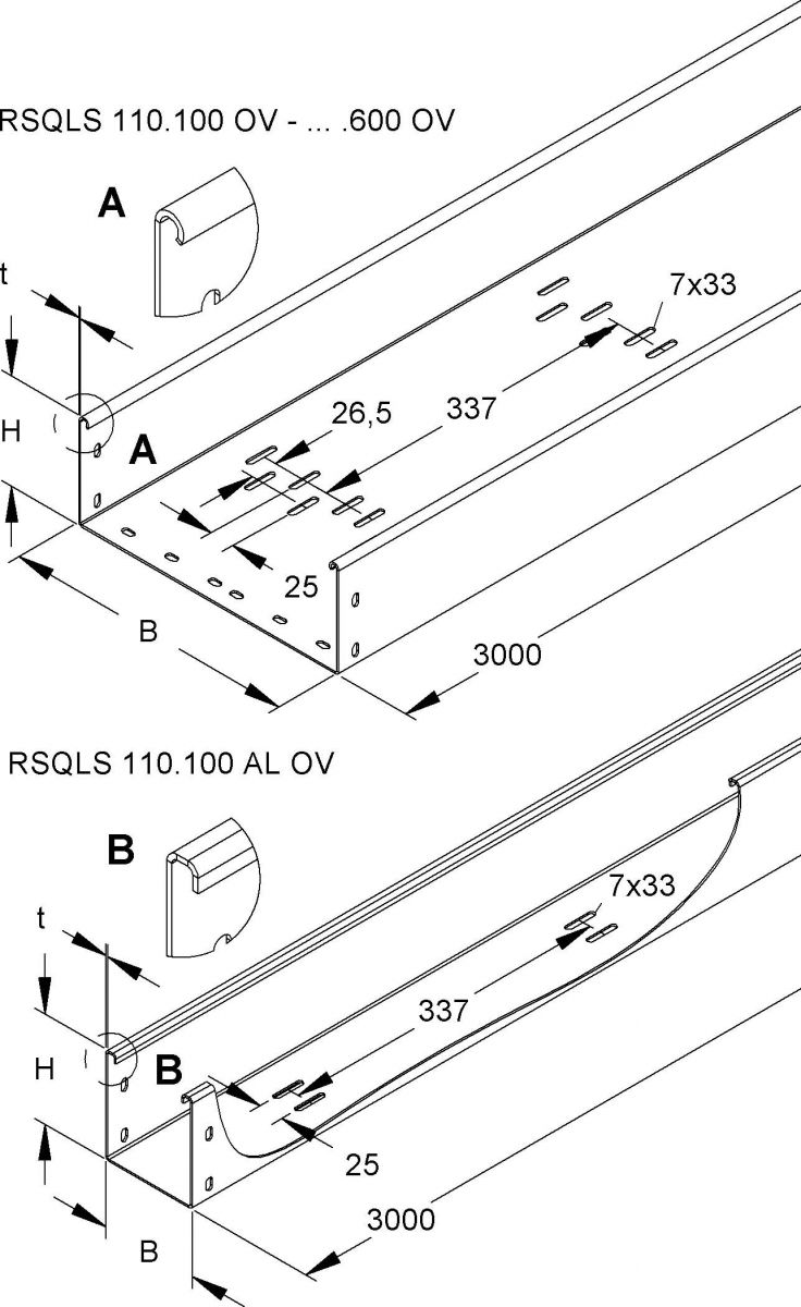 Kabelrinne RSQLS 110.100 AL OV