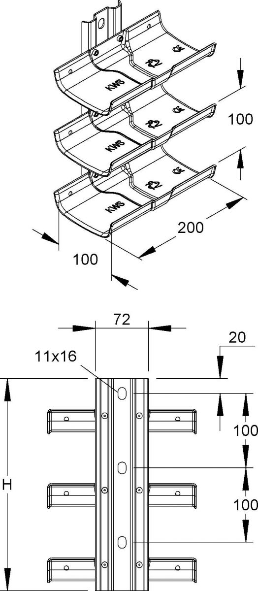 Kabeltragwannensystem KWS 5 F