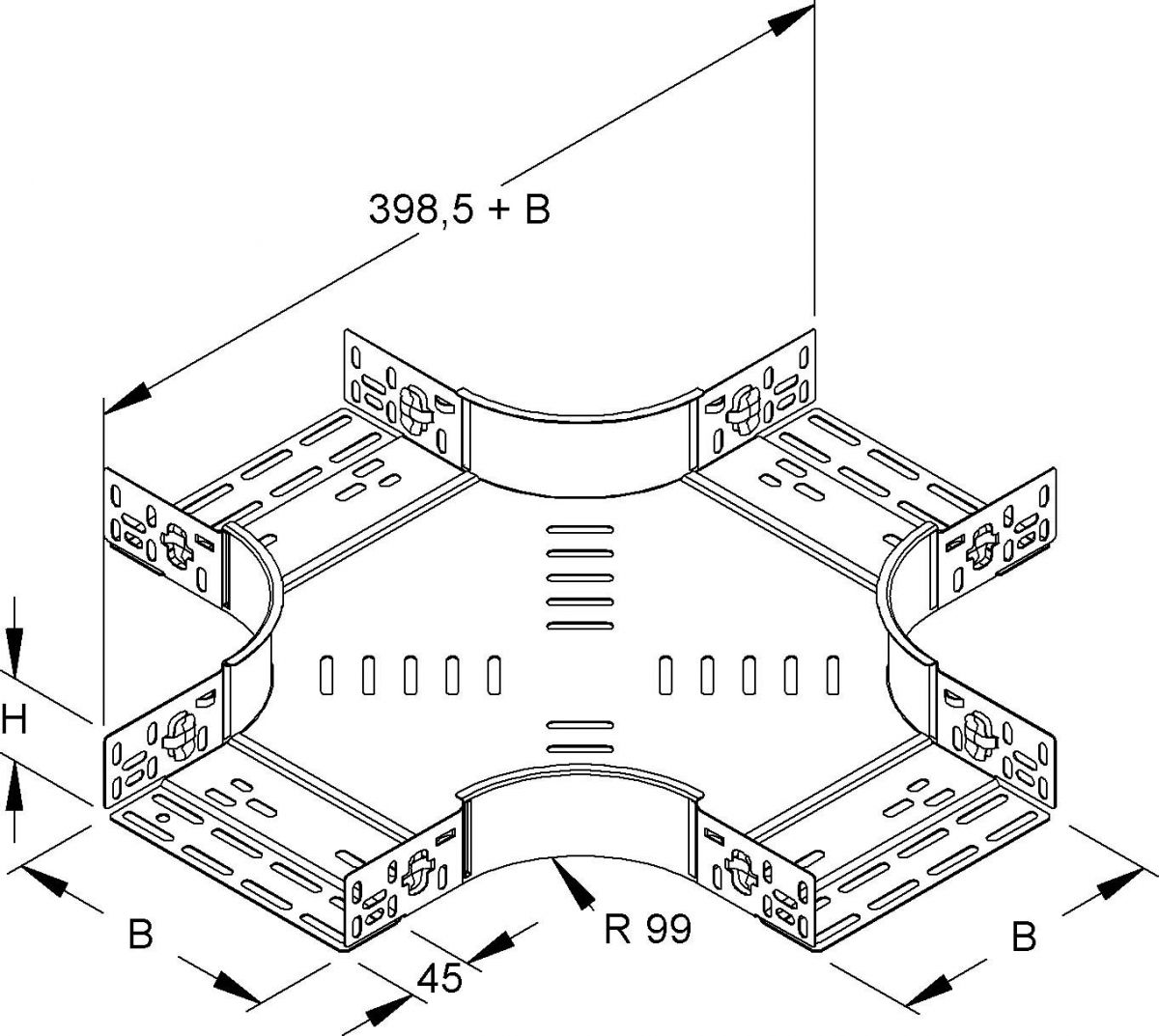 Kreuzung für Kabelrinne RKSC 60.300 S