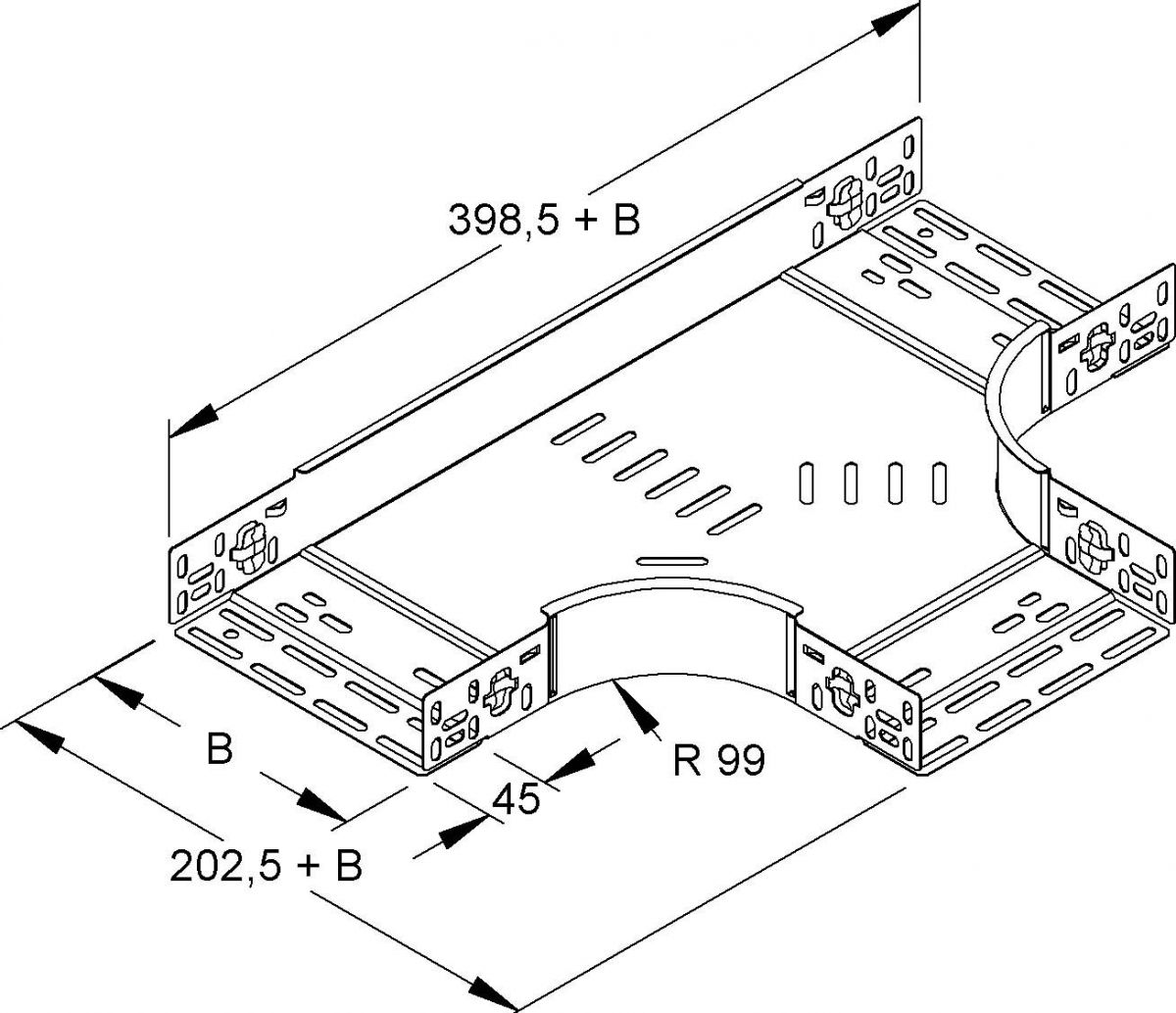T-Stück für Kabelrinne RTSC 60.250 S