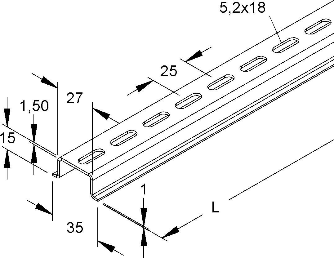 Tragschiene Hut-Profil 2934/2 VL