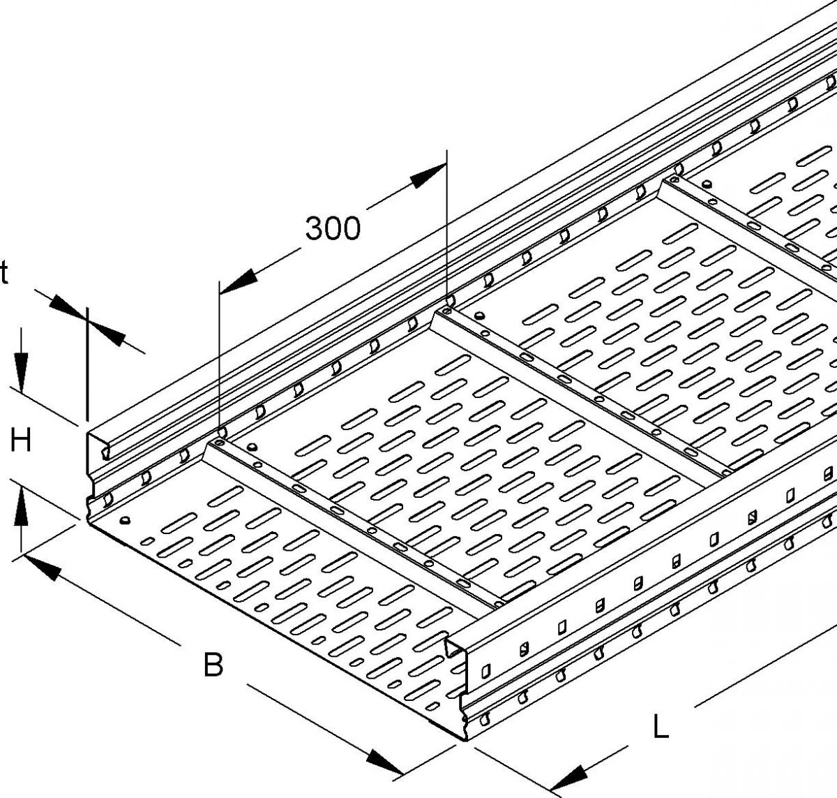 Weitspannkabelrinne WRL 105.300/3 F