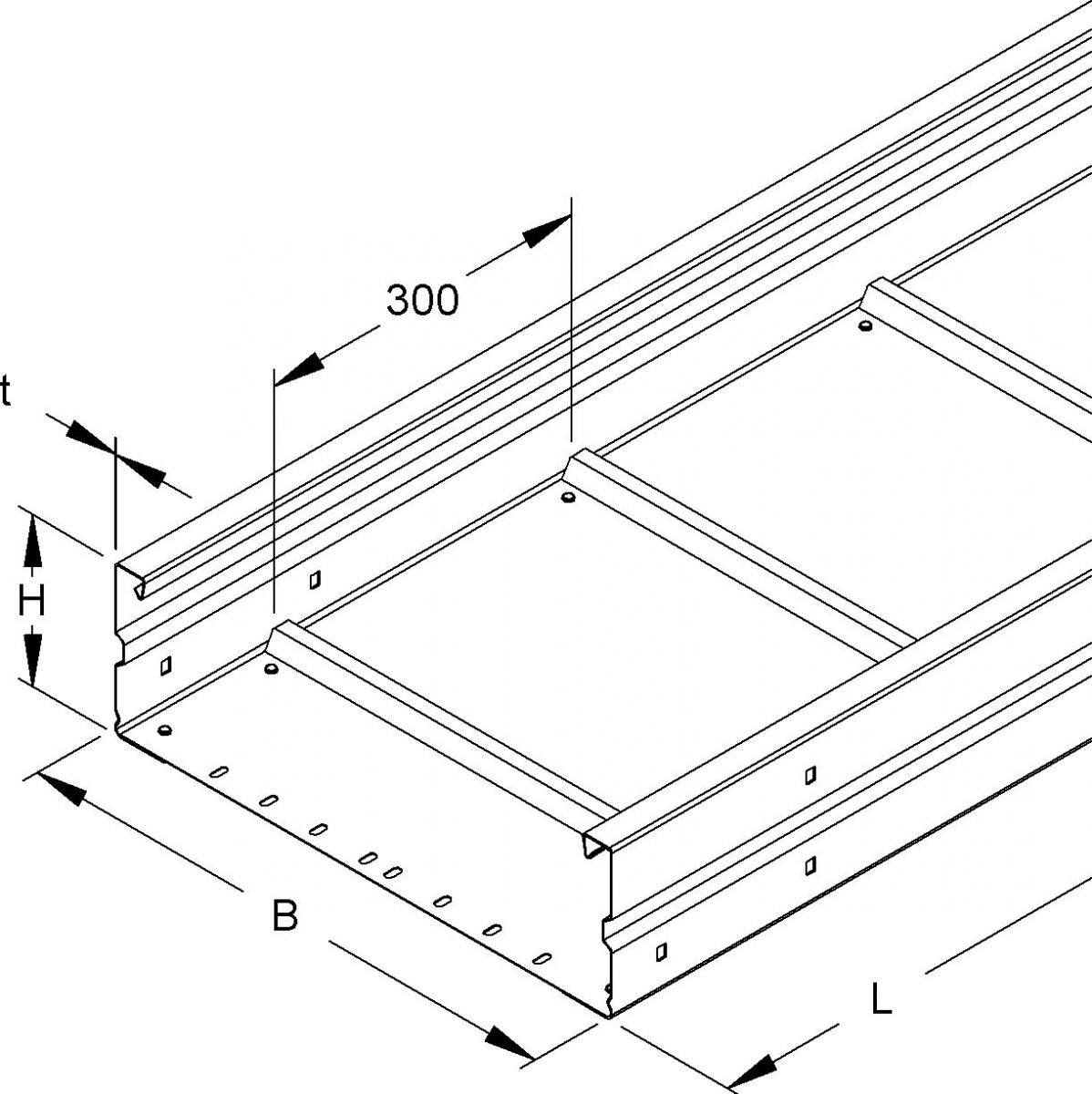 Weitspannkabelrinne WRU 150.300/3 F
