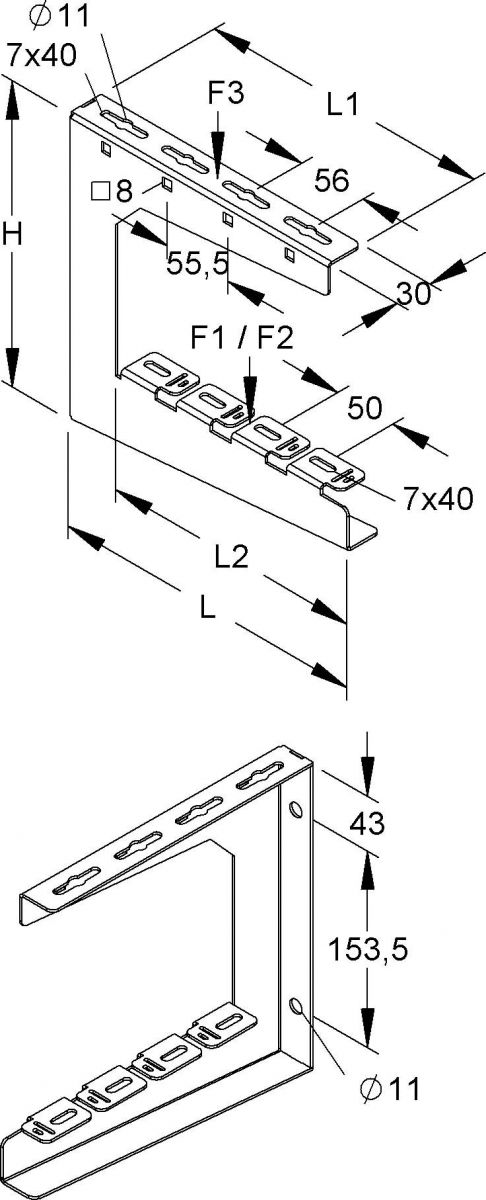 Zentralabhängung C-Profil ZC 200 S
