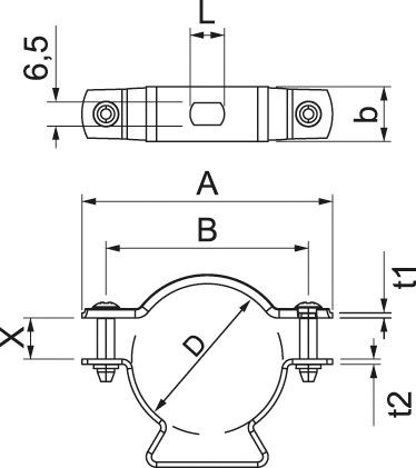 Abstandschelle ASL 733 63 ALU