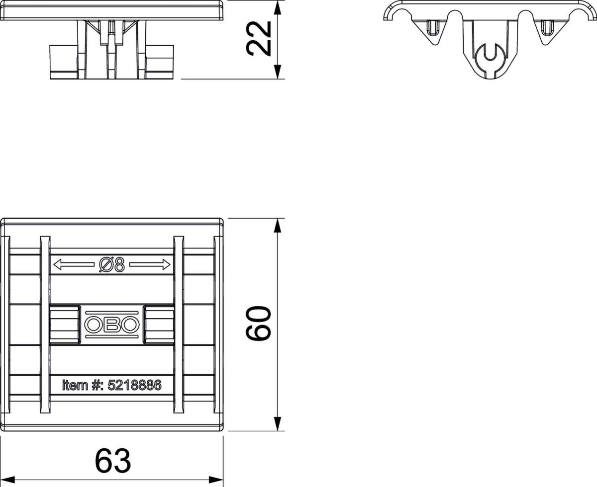 Adapter für Gitterrinnen 165 MBG HGRM