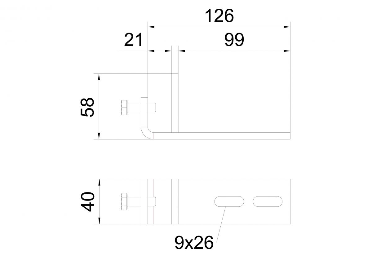 Befestigungsklemmstück BFK 132 58FTKLGR