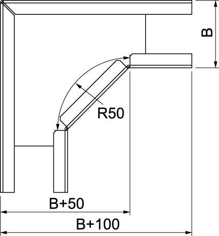 Bogen 90 Grad horizontal RB 90 305 FT