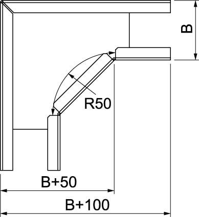 Bogen 90 Grad horizontal RB 90 605 FT