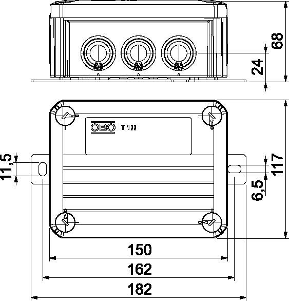 Kabelabzweigkasten T100ED 4x4AD