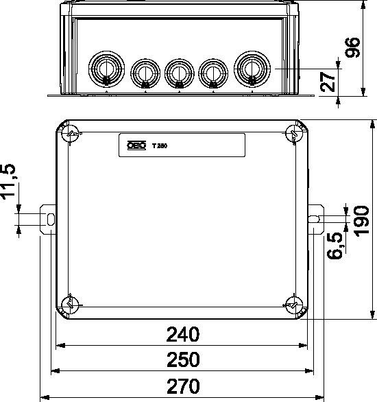Kabelabzweigkasten T250ED 4x24AD