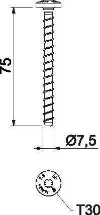 Rundkopfanker MMS+ P 7.5x75 A4