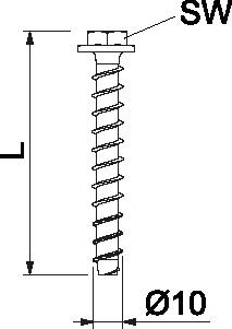 Sechskantanker MMS+ SS 10x75 A4