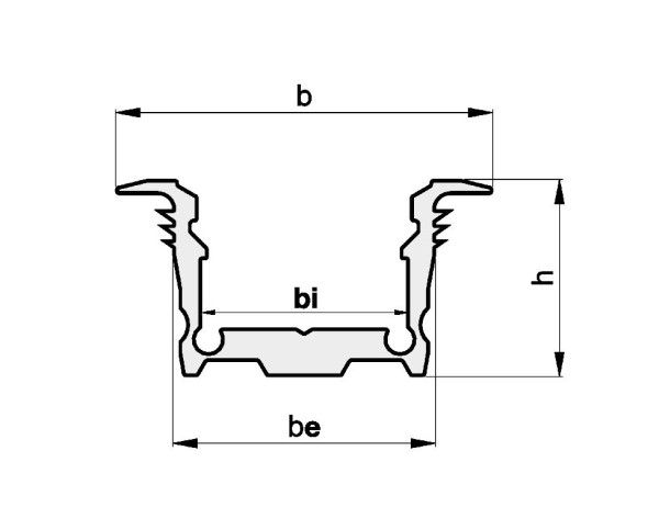 Einbau-Aluminium-Profil TRPA2522