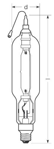 Halogen-Metalldampflampe HRI-TS2000W/D/400E40