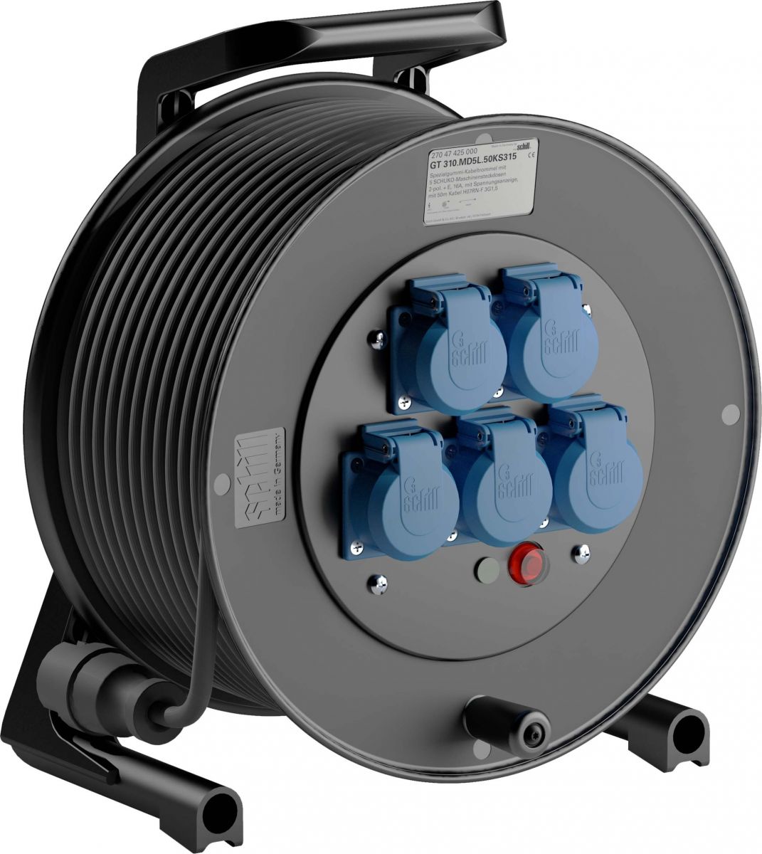 Spezialgummi-Kabeltrommel GT 310.MD5L.50KS315