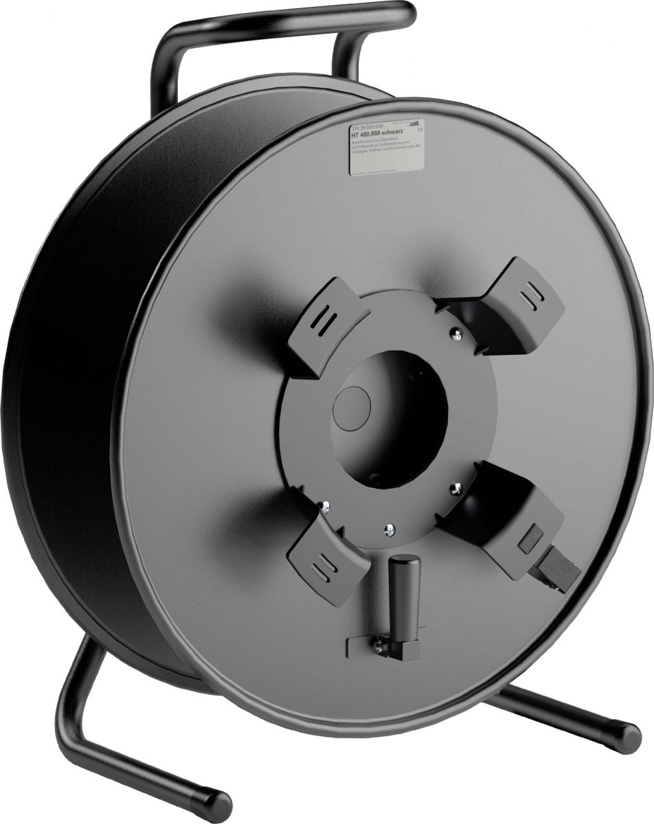 Stahlblech-Kabeltrommel HT480RM-sw-Klettband