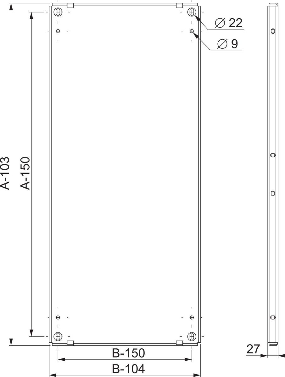 Montageplatte Vollblech NSYMP186