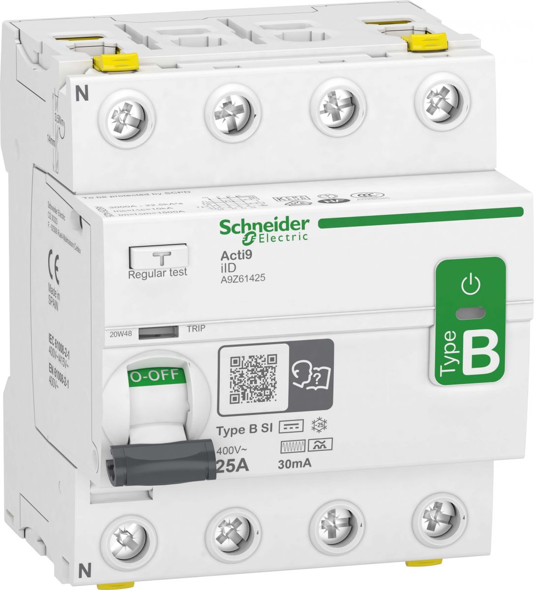 FI-SCHALTER IID 4P 25A 30MA TYP B-SI A9Z61425 FI-SCHALTER IID 4P 25A 30MA TYP B-SI A9Z61425