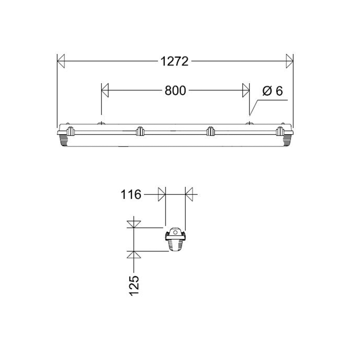 LED-Feuchtraumleuchte 161 12L42 H50