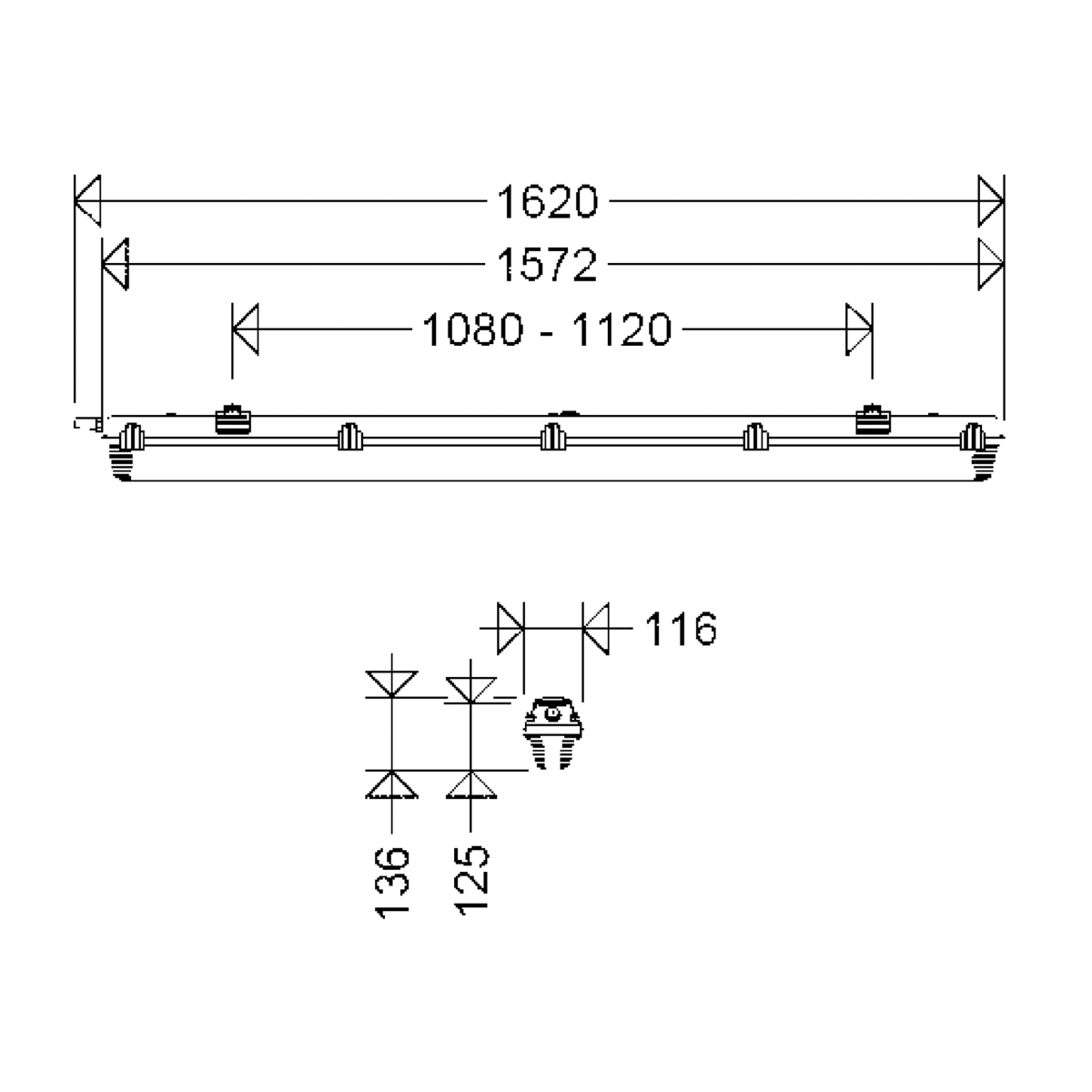 LED-Feuchtraumleuchte 161 15L60 FF/FC