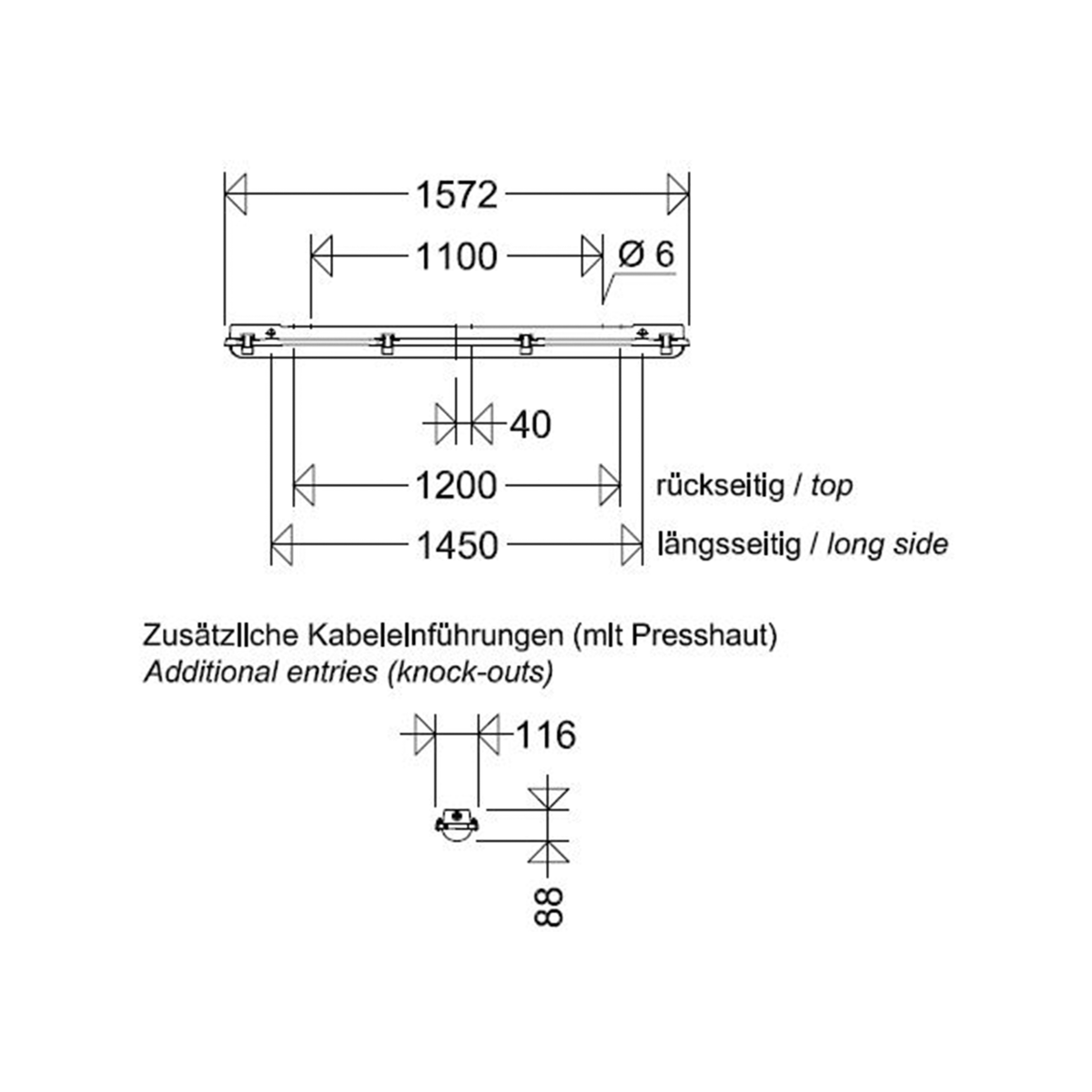 LED-Feuchtraumleuchte 163 15L60G2 SENS-Z30