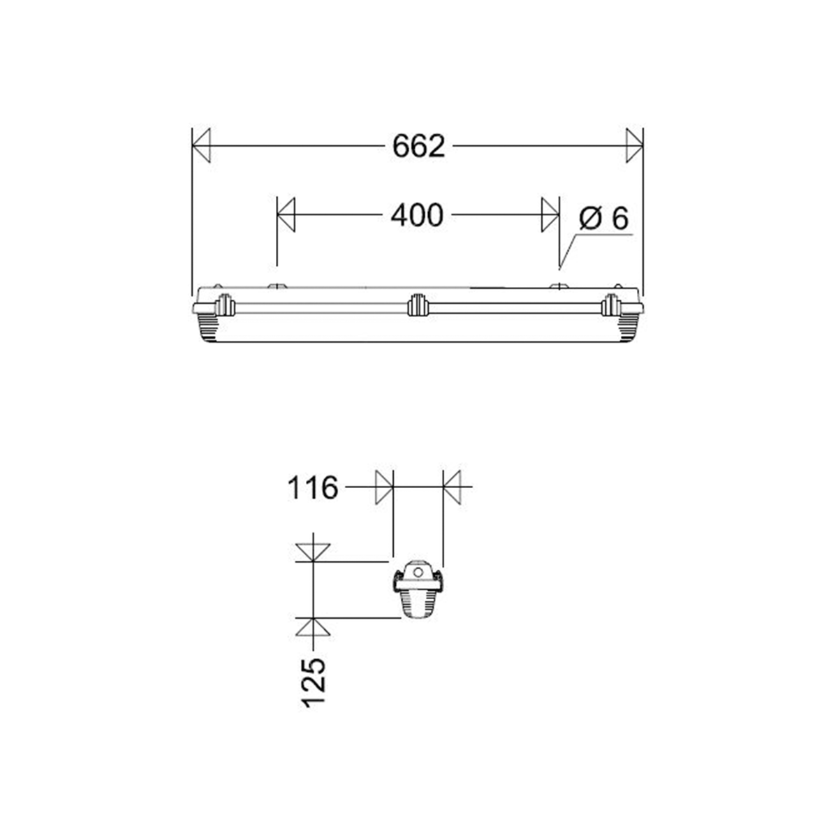 LED-FR-Wannenleuchte 161 06L12 DIMD