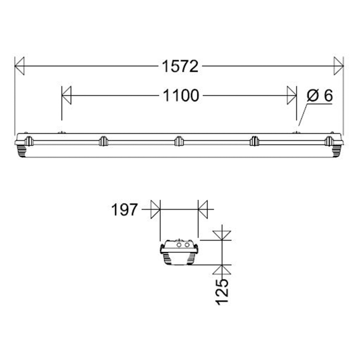 LED-FR-Wannenleuchte 162 15L100 LM