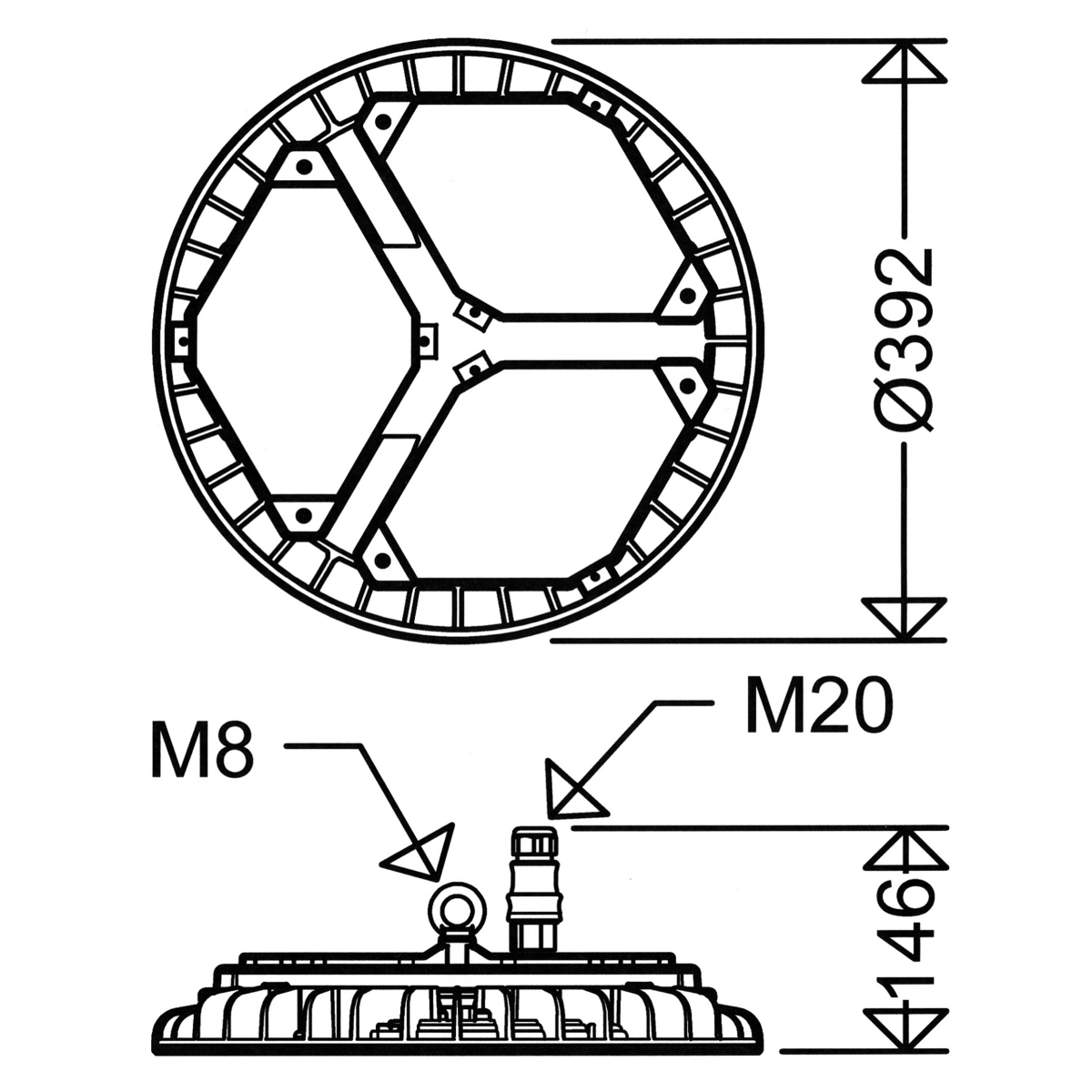 LED-Hallenleuchte 3430 L300B D DIMD