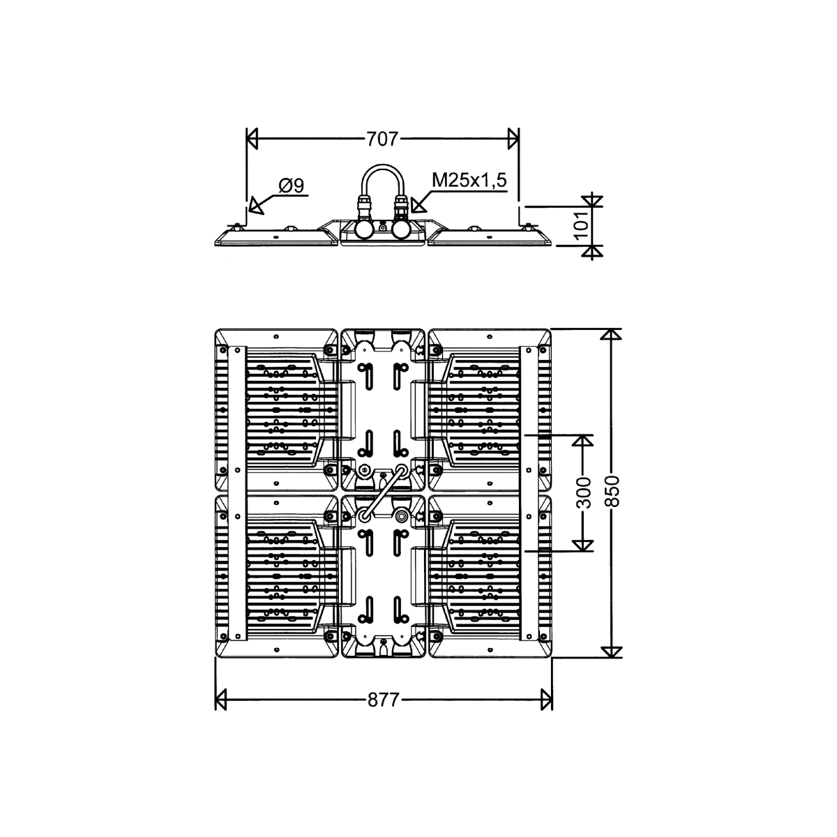 LED-Hallenstrahler 3305 L640TB DIMD H60
