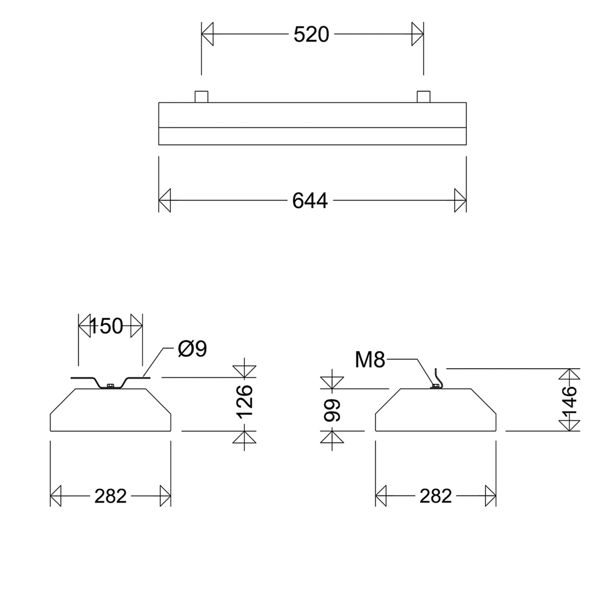 LED-Stahlblechleuchte 185 06L45