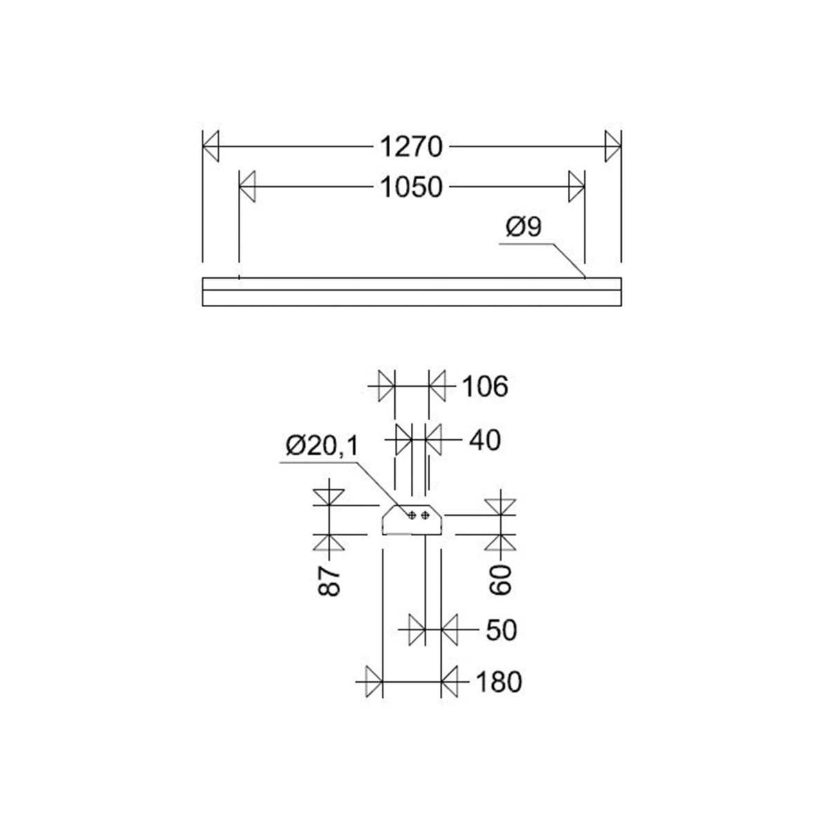 LED-Stahlblechleuchte 190 12L60