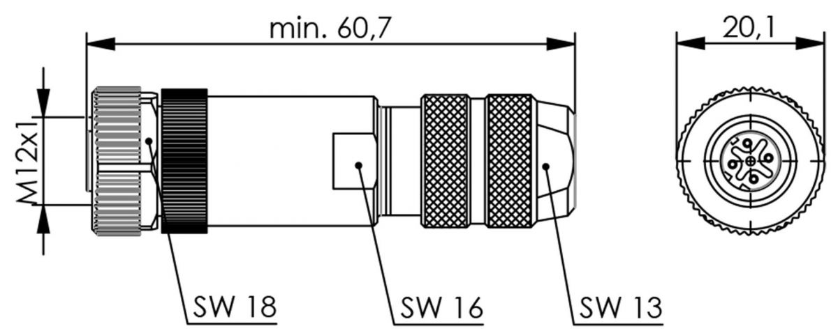 STX M12x1 KD D-kod. 100007542