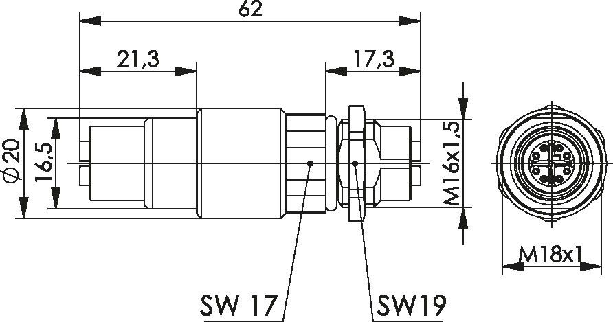 STX M12x1-M12x1 KU 100007538