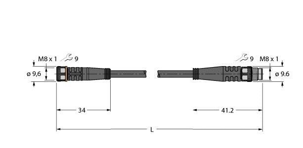 Aktuator-/Sensorleitung PKG4M-1-PSG4M/TXL