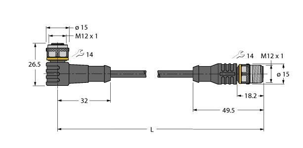 Aktuator-/Sensorleitung WKC4.4T0,6RSC4.4TTEL