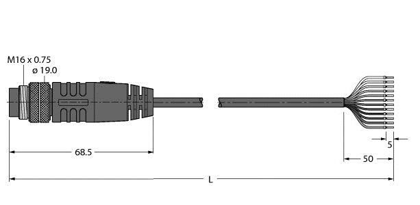 Aktuator- u. Sensorleitung BSM19-E01-2/TEL