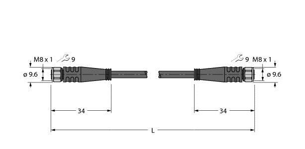 Aktuator- u. Sensorleitung PKGV3M-50-PKGV3M/TFW