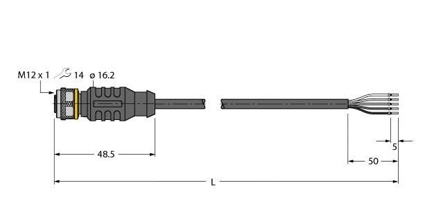 Aktuator- u. Sensorleitung RKC5T-P7X2-5/TXL