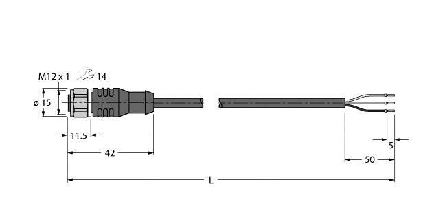 Aktuator- u. Sensorleitung RKCV4T-2/TFW