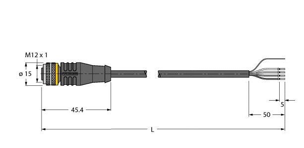 Aktuator- u.Sensorleitung RKS4.4T-5/TXL