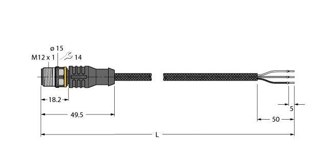 Aktuator- u. Sensorleitung RSC4T-2/TXL1001