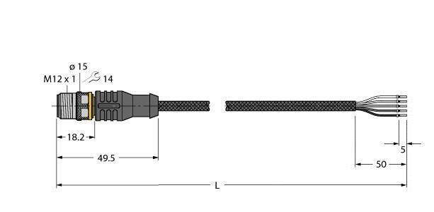 Aktuator- u. Sensorleitung RSC5T-2/TXL1001