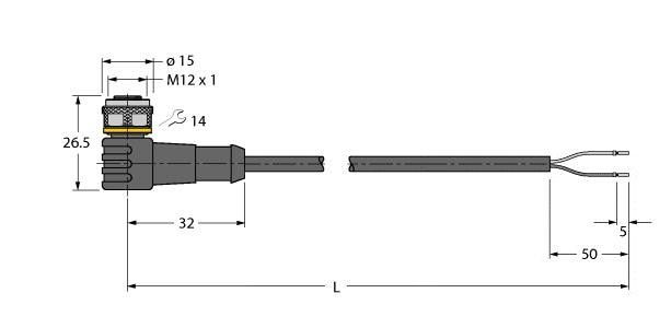 Aktuator- u.Sensorleitung WKC4.221T-2/TEB